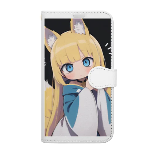 金髪のキツネの女の子 Book-Style Smartphone Case