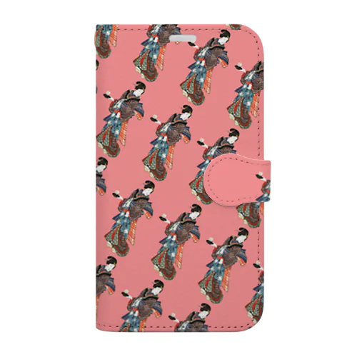 百人美女　浅草寺（赤） Book-Style Smartphone Case