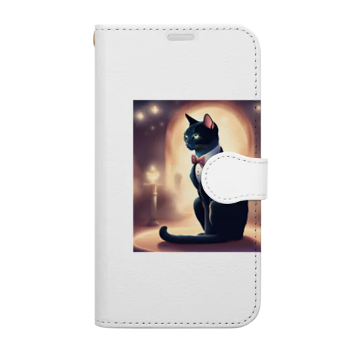 猫　紳士 Book-Style Smartphone Case