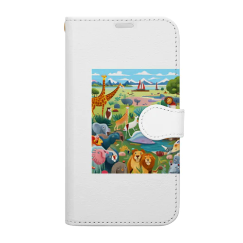 自然の動物園 Book-Style Smartphone Case