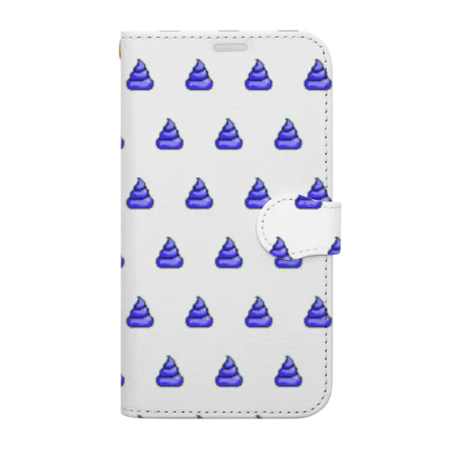 うんちパターン（ダークブルー）| Poop pattern (Dark blue) Book-Style Smartphone Case