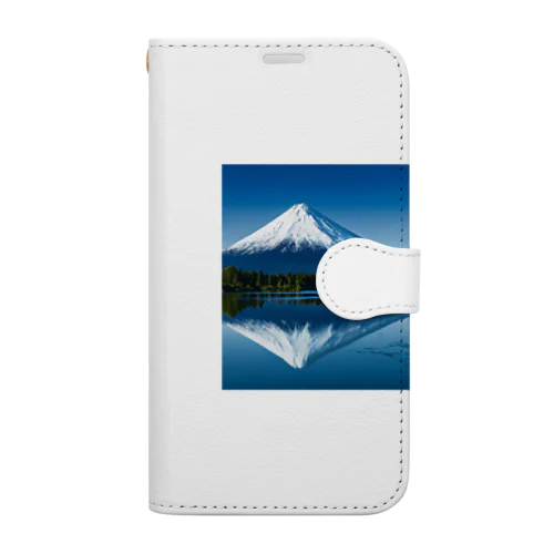 湖に反射する富士山 Book-Style Smartphone Case