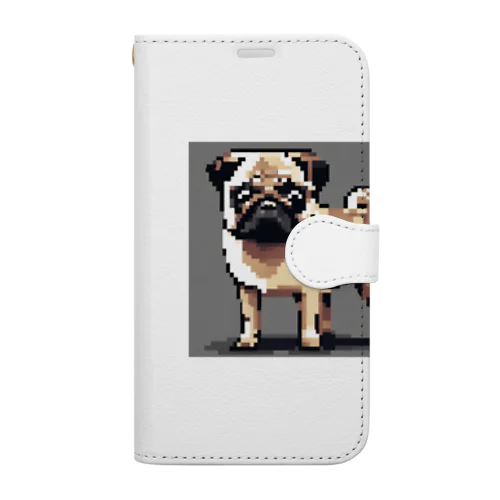 ドット絵　パグ犬 Book-Style Smartphone Case