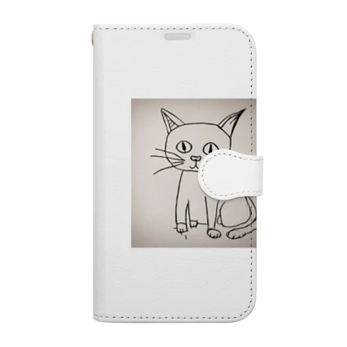 猫の絵 Book-Style Smartphone Case