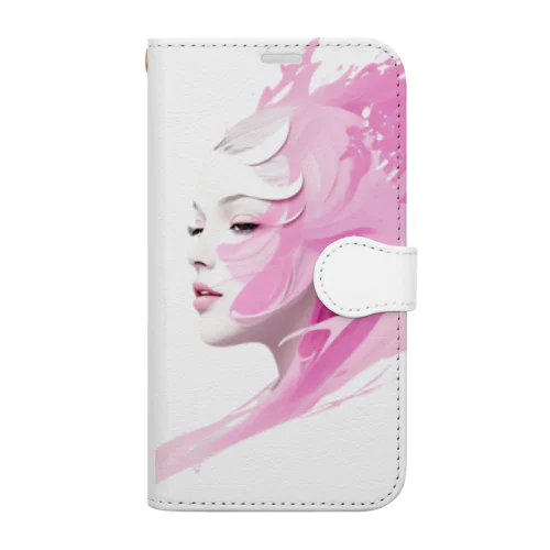 サーフィンする魅力的な女性 Book-Style Smartphone Case
