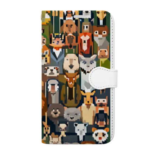 動物群ピクセルアート Book-Style Smartphone Case