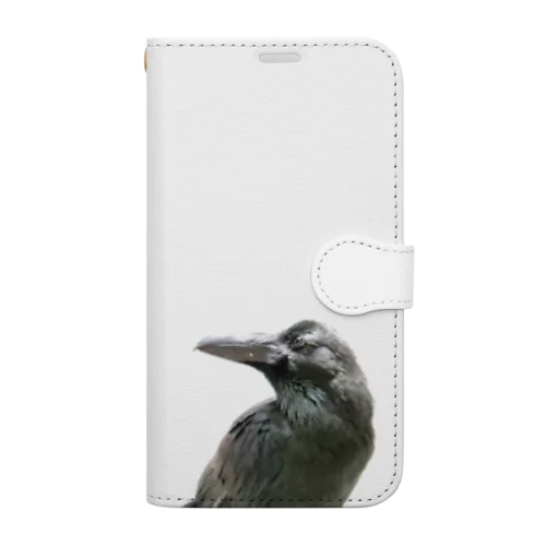 ふりむくカラスのハッピー Book-Style Smartphone Case