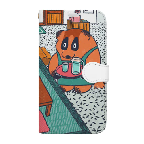 お冷もどうぞムジナ Book-Style Smartphone Case