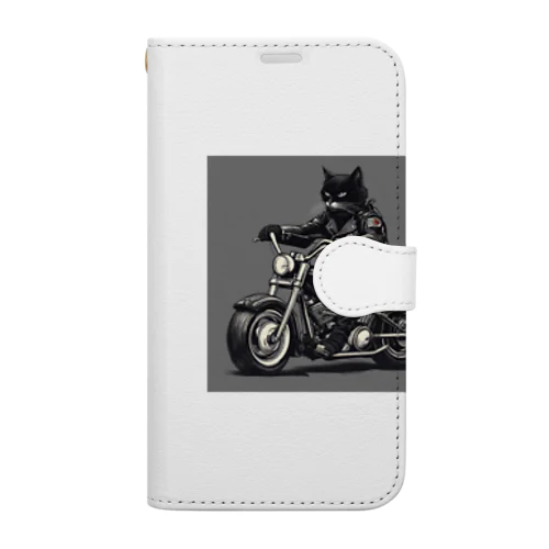 ワイルド黒猫 Book-Style Smartphone Case