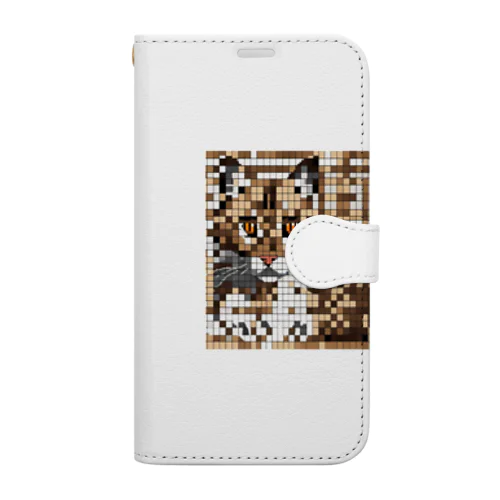 ドット絵のベンガルキャット Book-Style Smartphone Case