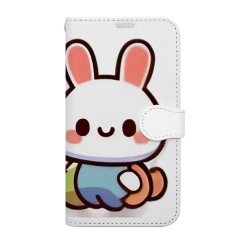 ふわふわうさぎのおやすみグッズ Book-Style Smartphone Case