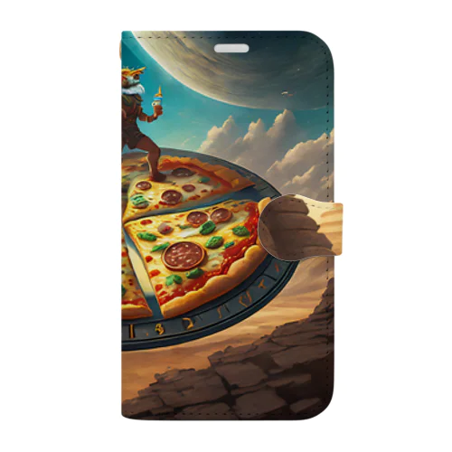 時空を超えたピザの冒険 手帳型スマホケース