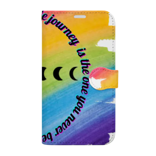 満ち欠ける月rainbow Book-Style Smartphone Case