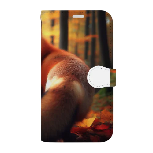 秋の森のキツネ🦊 手帳型スマホケース