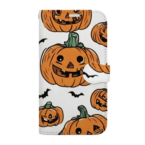 ハロウィンかぼちゃのお化け３のグッズ Book-Style Smartphone Case