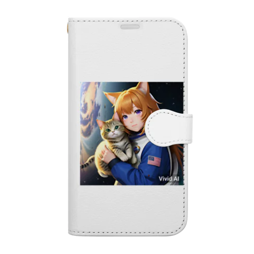 彼女とかわいいネコ Book-Style Smartphone Case