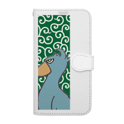 ハシビロコウさん　唐草模様 Book-Style Smartphone Case