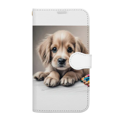 つぶらな瞳の可愛い子犬② Book-Style Smartphone Case