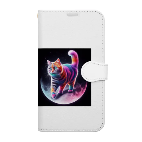 ムーンキャット【月で暮らす猫】 Book-Style Smartphone Case