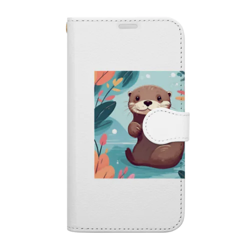 (*≧з≦)カワウソのグッズ Book-Style Smartphone Case