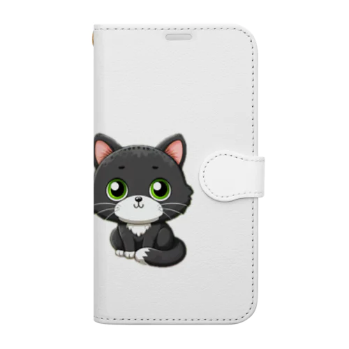 グレーマーブル・ハチワレ仔猫コレクション Book-Style Smartphone Case