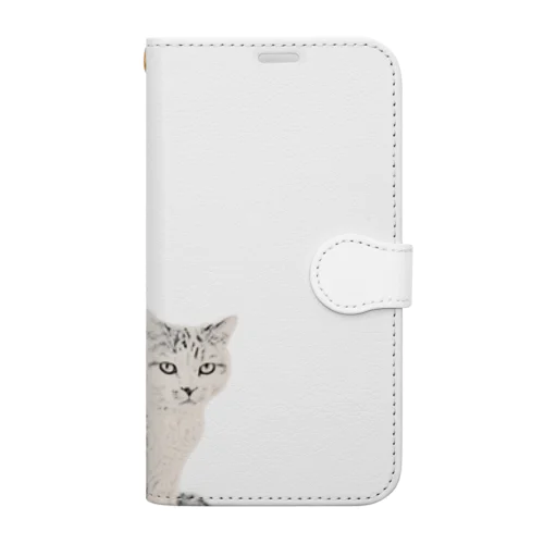 モノクロ猫ちゃん 手帳型スマホケース