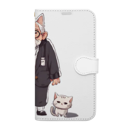 にゃん爺 Book-Style Smartphone Case