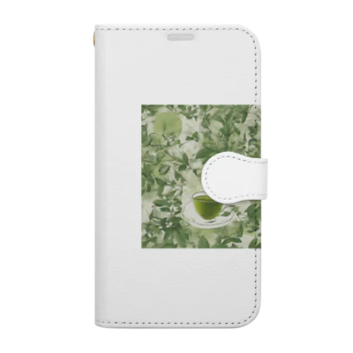 グリーンティーのアート　green tea art Book-Style Smartphone Case