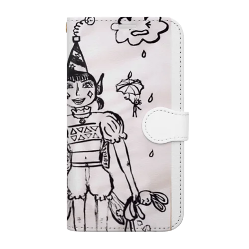 遊園地のピエロ Book-Style Smartphone Case