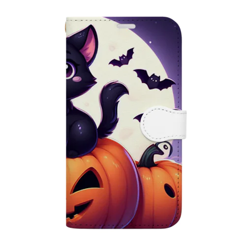 ハロウィンキャッツ 手帳型スマホケース