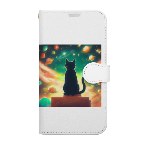 宇宙のすべてを知ってしまった猫 Book-Style Smartphone Case