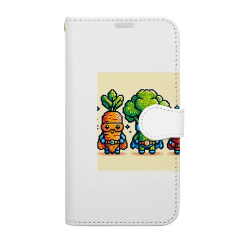 ドットヒーローになる野菜達A Book-Style Smartphone Case