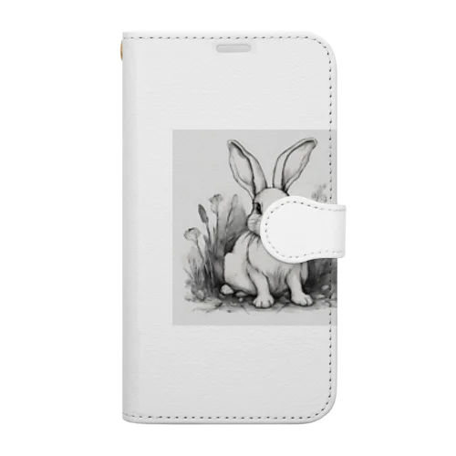 休んでいるウサギ Book-Style Smartphone Case