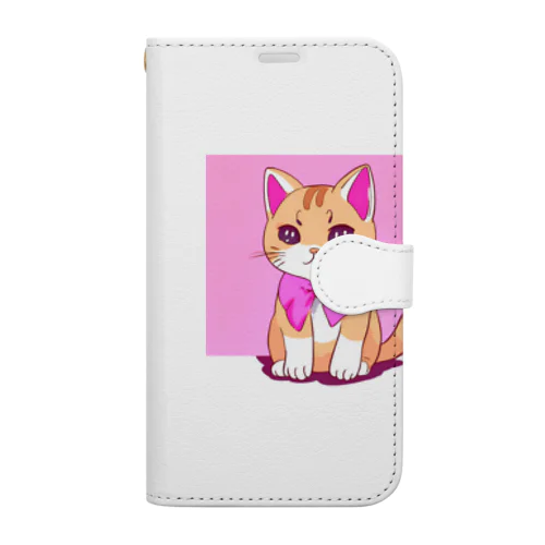 リボン猫ちゃん Book-Style Smartphone Case