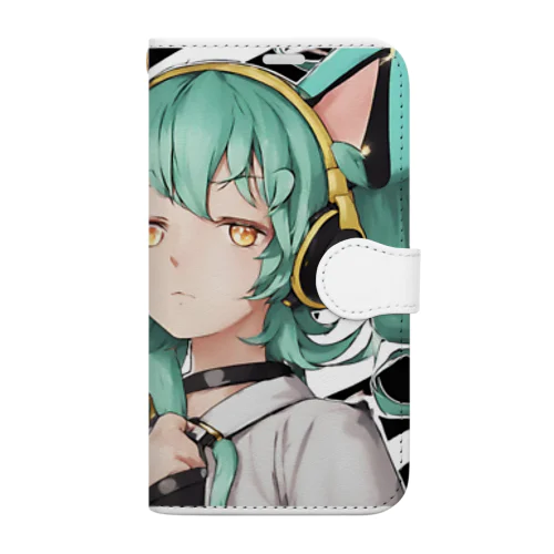 VOCALOID風 猫耳ちゃん Book-Style Smartphone Case