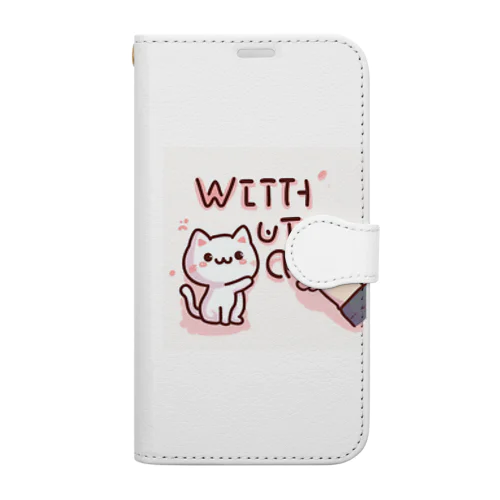 猫語 with cat Book-Style Smartphone Case