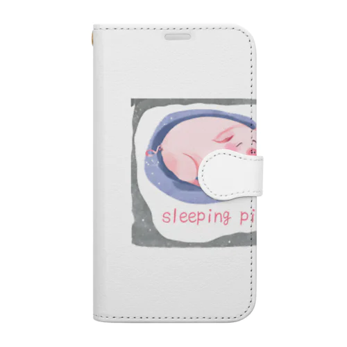 寝てるぶたちゃんグッズ Book-Style Smartphone Case