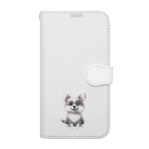 飼い主を待っている犬 Book-Style Smartphone Case