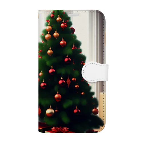 クリスマスギフトとツリー Book-Style Smartphone Case