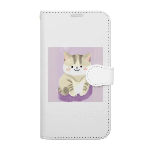 猫の水彩画グッズ Book-Style Smartphone Case