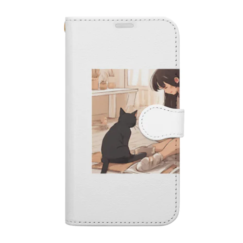 猫との柔らかな時間 Book-Style Smartphone Case