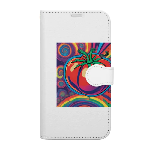 PSYCHEDELICトマト Book-Style Smartphone Case