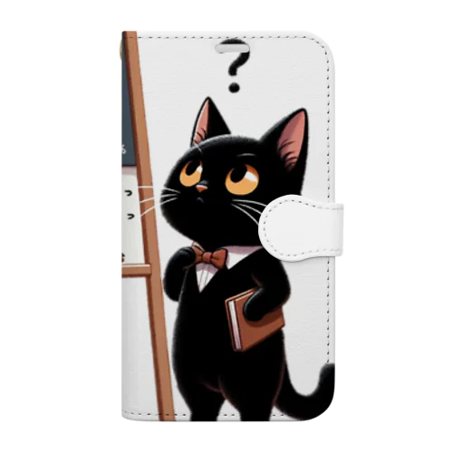 リーマン予想を解こうとしている猫の学者さん Book-Style Smartphone Case