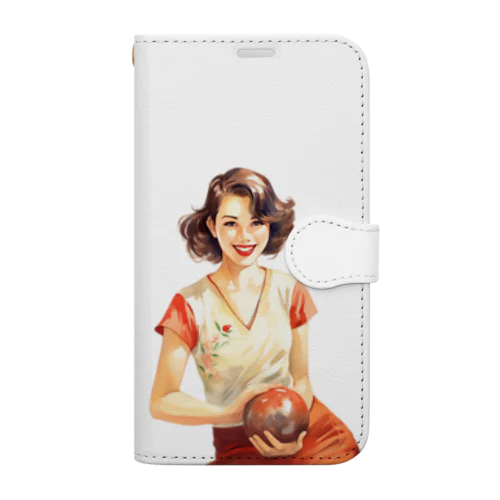 日本人女性ボーリング Book-Style Smartphone Case