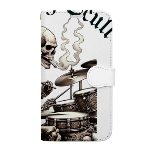 smoking　skull （ドラムバージョン） Book-Style Smartphone Case