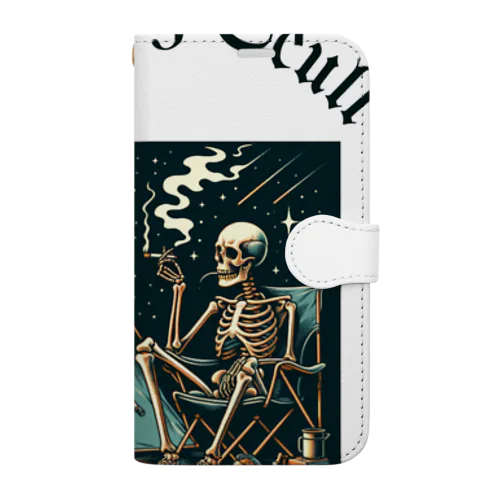 camping smoking skull Book-Style Smartphone Case