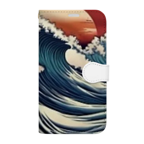 浮世絵〜荒波〜 Book-Style Smartphone Case