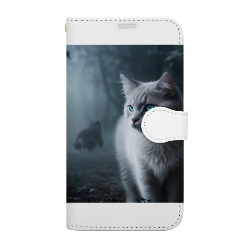 「境界を見つめる猫の眼差し」 Book-Style Smartphone Case