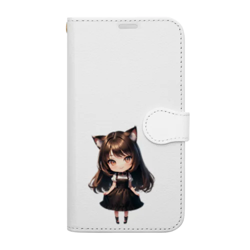 二頭身猫耳女子１ Book-Style Smartphone Case