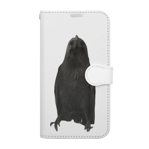 見上げるカラスのハッピーを見上げてみた Book-Style Smartphone Case